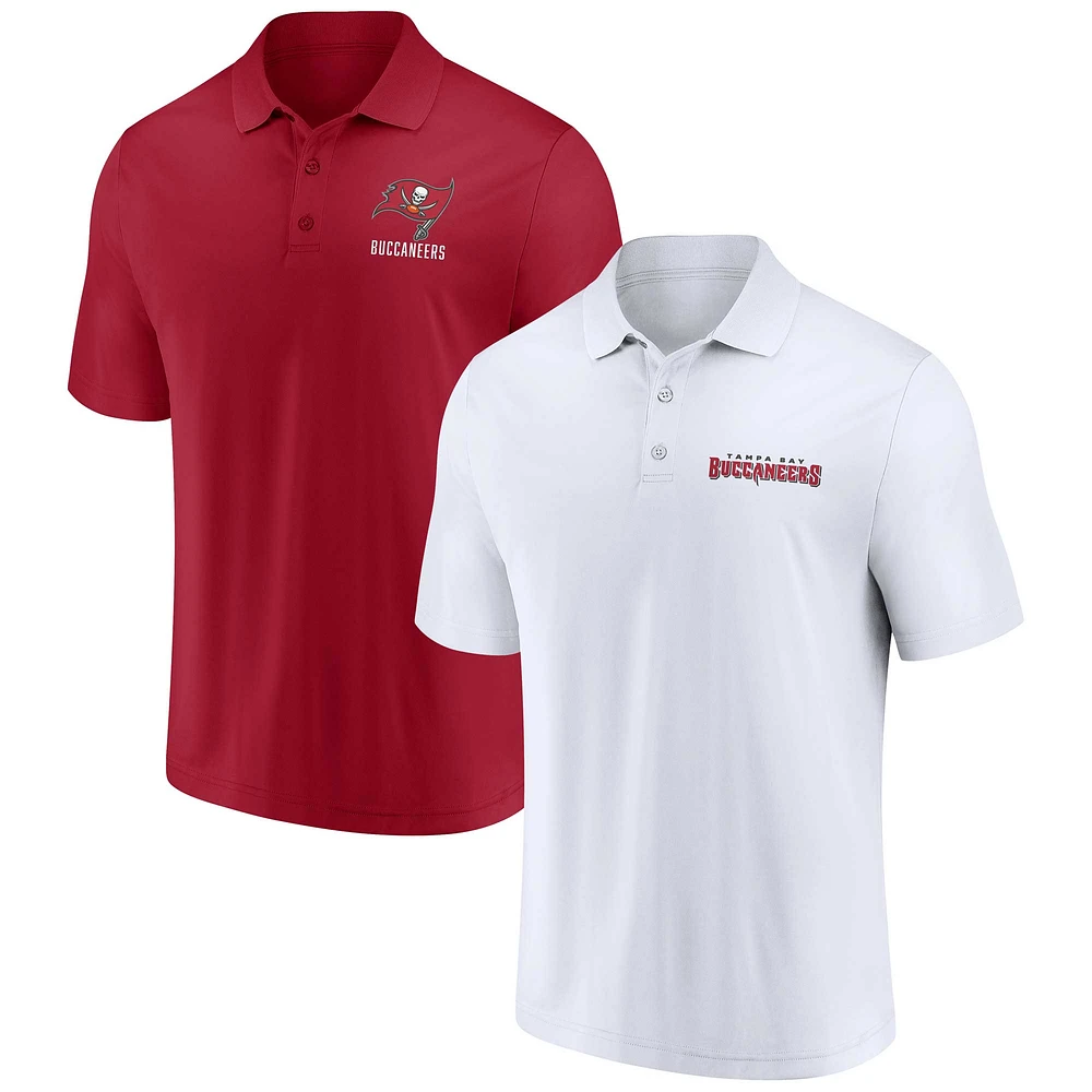 Men's Fanatics White/Red Tampa Bay Buccaneers Lockup Two-Pack Polo Set