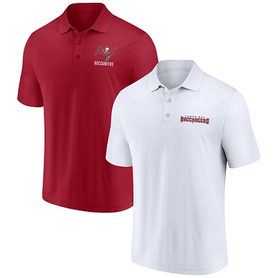 Men's Fanatics White/Red Tampa Bay Buccaneers Lockup Two-Pack Polo Set
