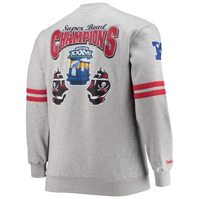 Mitchell & Ness pour hommes gris chiné Tampa Bay Buccaneers Big Tall - Sweat-shirt à imprimé intégral