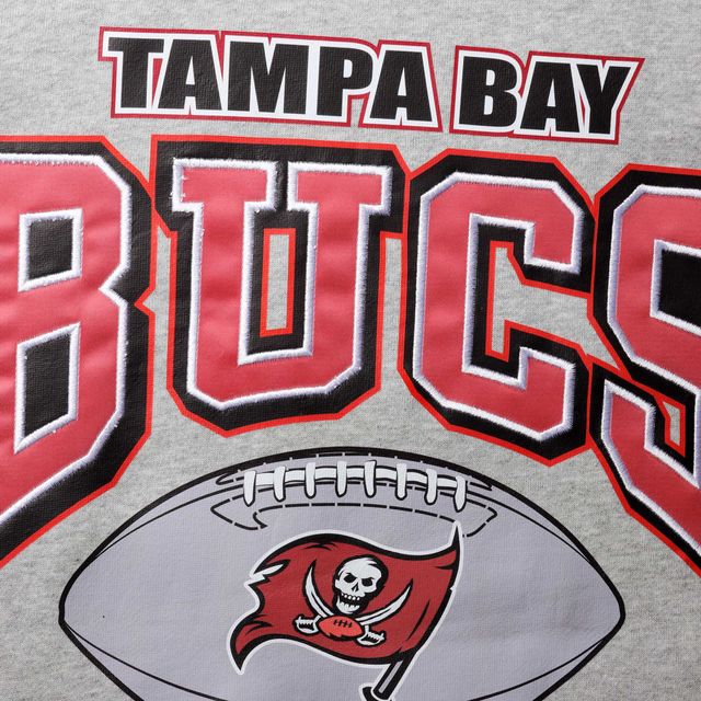 Mitchell & Ness pour hommes gris chiné Tampa Bay Buccaneers Big Tall - Sweat-shirt à imprimé intégral