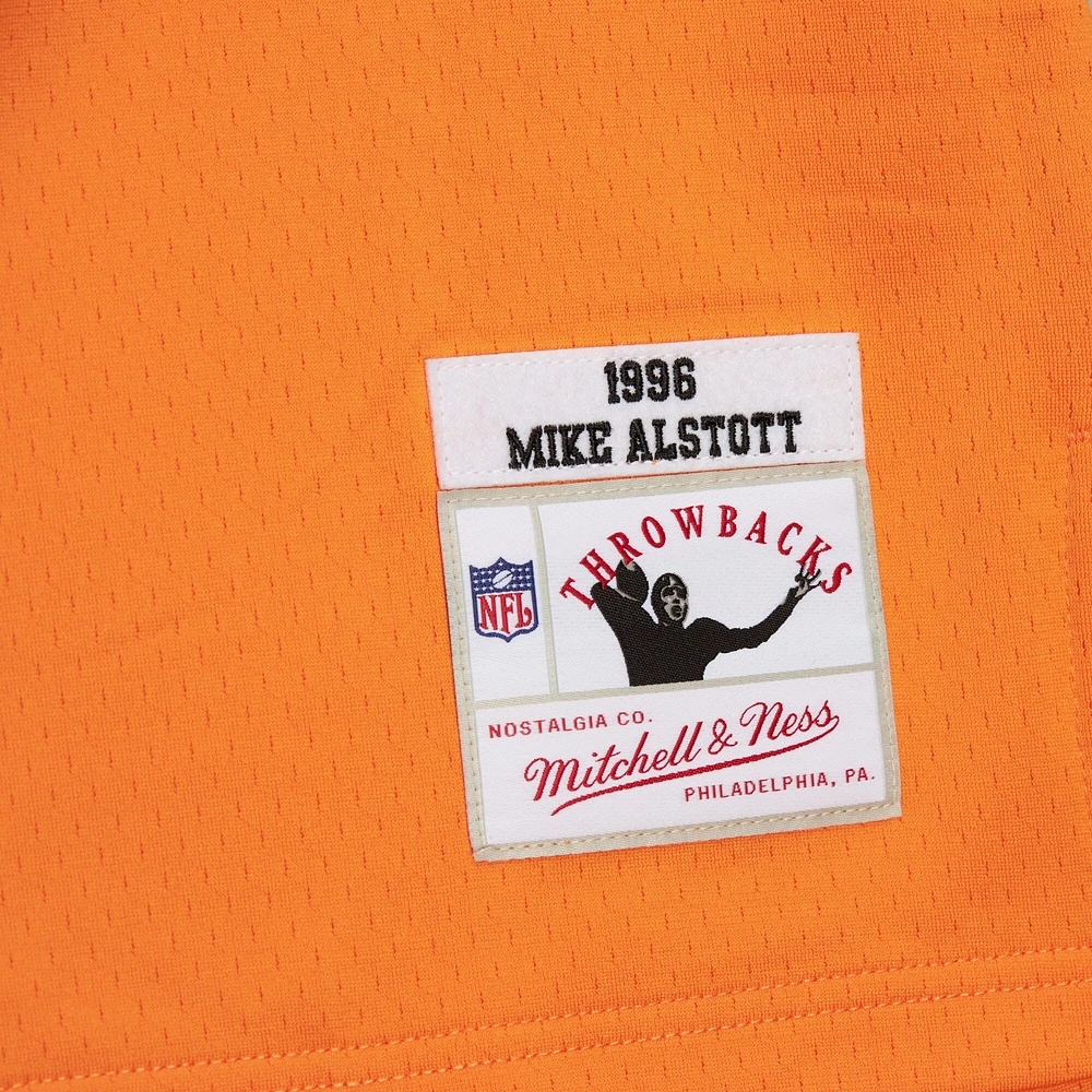 Sweat à capuche orange pour homme Mitchell & Ness Mike Alstott avec nom et numéro de joueur des Tampa Bay Buccaneers Legacy Jersey