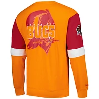 Men's Mitchell & Ness Orange Tampa Bay Buccaneers Gridiron Classics Allover 3.0 Pullover Sweatshirt