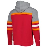 Men's Mitchell & Ness Red/Heathered Gray Tampa Bay Buccaneers Head Coach Pullover Hoodie