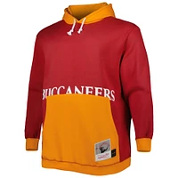 Men's Mitchell & Ness Red/Orange Tampa Bay Buccaneers Big Tall Face Pullover Hoodie