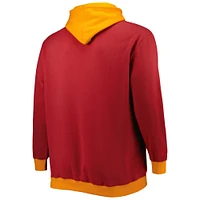 Men's Mitchell & Ness Red/Orange Tampa Bay Buccaneers Big Tall Face Pullover Hoodie