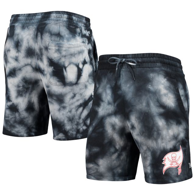 Short à effet tie-dye noir Tampa Bay Buccaneers New Era pour homme