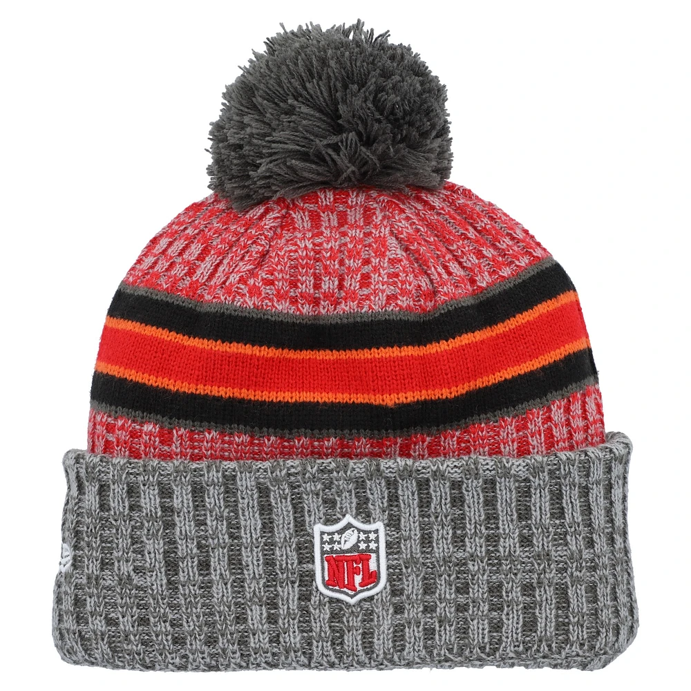 Men's New Era  Gray Tampa Bay Buccaneers 2023 Sideline Sport Cuffed Pom Knit Hat