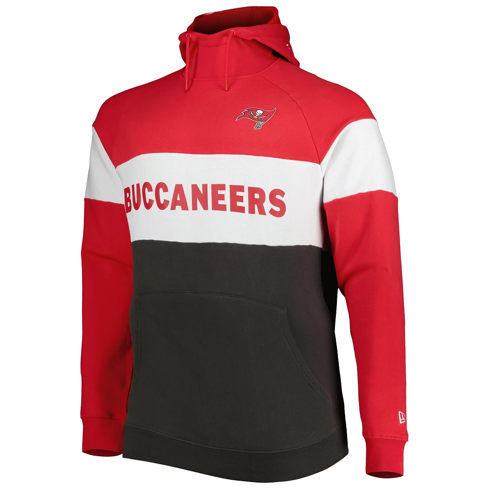 Sweat à capuche New Era Heather Charcoal Tampa Bay Buccaneers Big & Tall Current en molleton blocs de couleurs pour homme