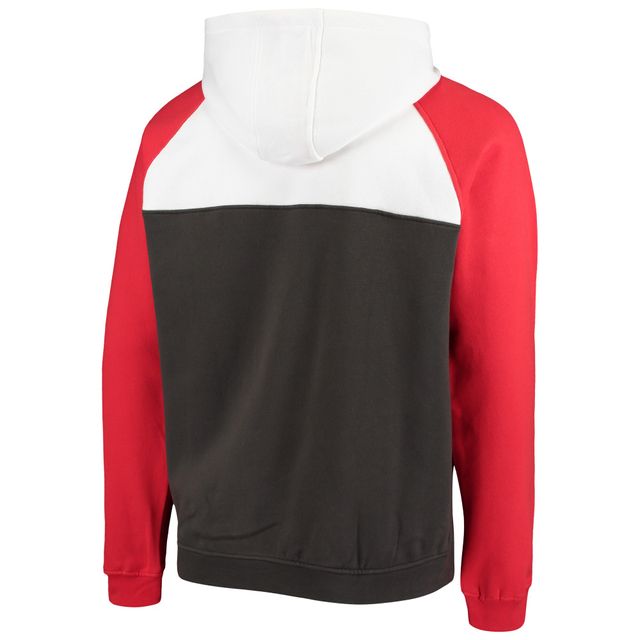 Veste à capuche et fermeture éclair quart de match Tampa Bay Buccaneers Gametime New Era pour homme, étain/blanc