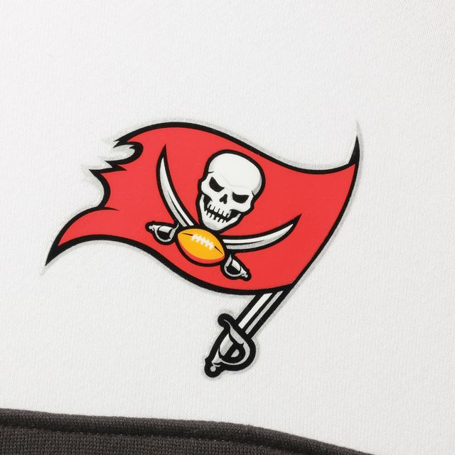 Veste à capuche et fermeture éclair quart de match Tampa Bay Buccaneers Gametime New Era pour homme, étain/blanc