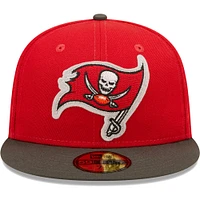 Men's New Era Red/Pewter Tampa Bay Buccaneers Super Bowl LV Letterman 59FIFTY Fitted Hat