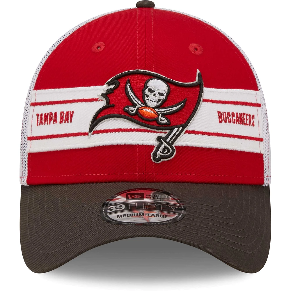 Casquette flex 39THIRTY pour homme des Buccaneers de Tampa Bay New Era rouge/étain
