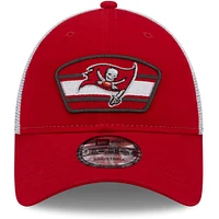 Men's New Era Red/White Tampa Bay Buccaneers Patch Trucker 9FORTY - Snapback Hat