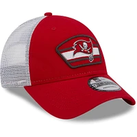 Men's New Era Red/White Tampa Bay Buccaneers Patch Trucker 9FORTY - Snapback Hat