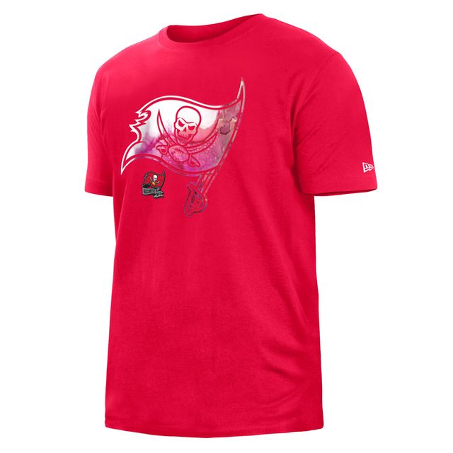 T-shirt New Era pour homme rouge Tampa Bay Buccaneers 2022 Sideline Ink Dye