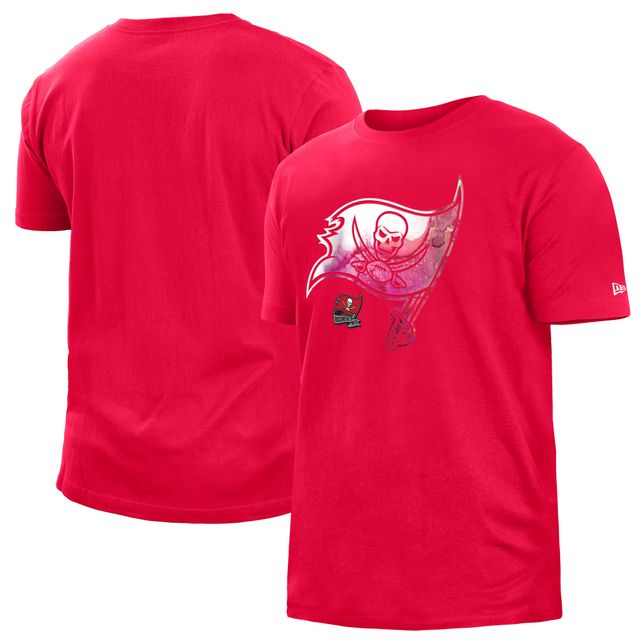 T-shirt New Era pour homme rouge Tampa Bay Buccaneers 2022 Sideline Ink Dye