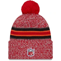 Men's New Era Red Tampa Bay Buccaneers 2023 Sideline Cuffed Knit Hat With Pom