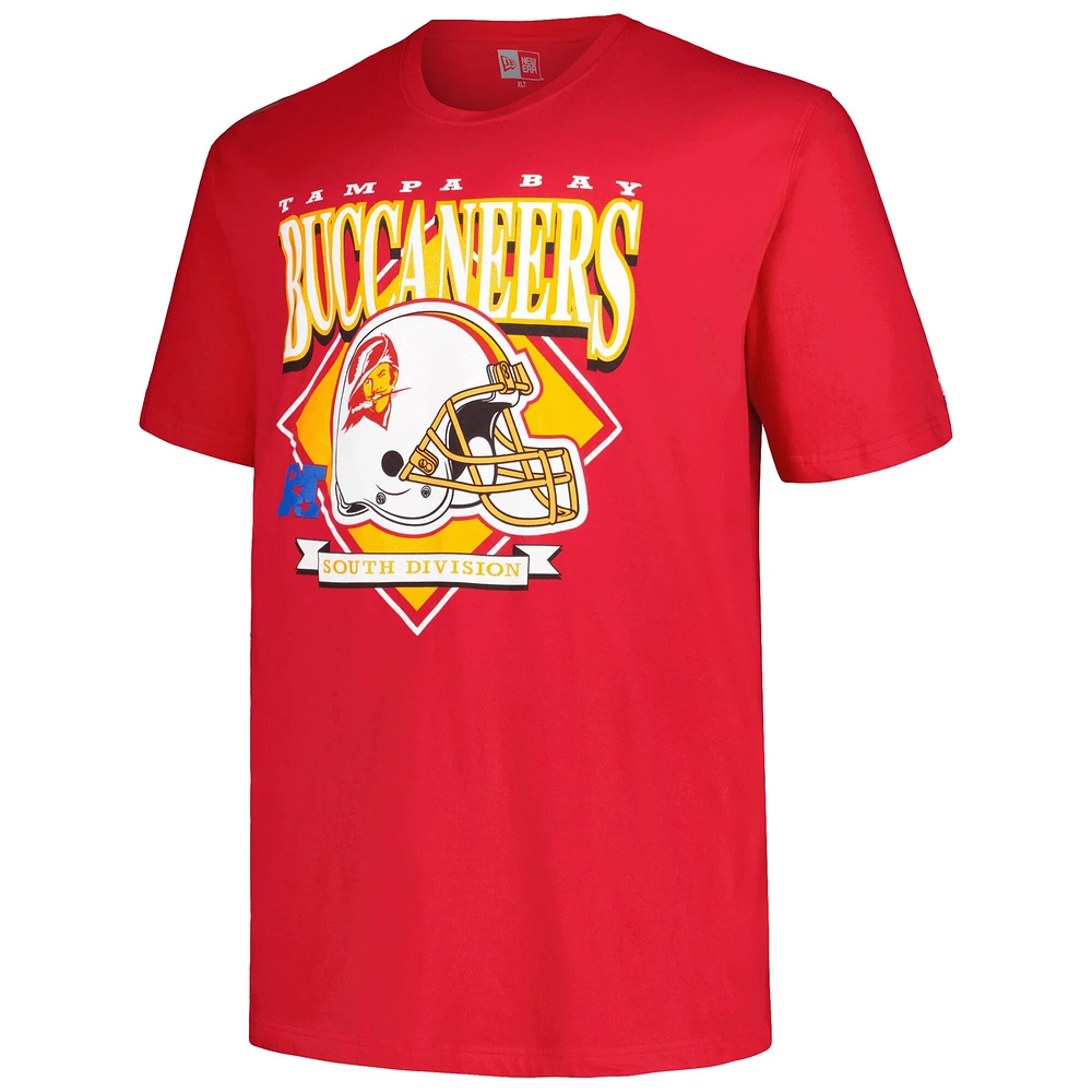 Men's New Era Red Tampa Bay Buccaneers Big & Tall Helmet Historic Mark T-Shirt