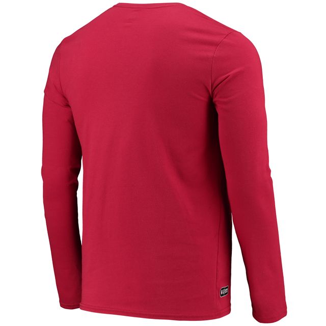 T-shirt à manches longues New Era Tampa Bay Buccaneers rouge pour homme Combine Authentic Static Abbreviation