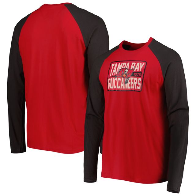 T-shirt à manches longues raglan Current Tampa Bay Buccaneers New Era rouge pour homme