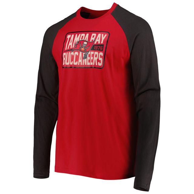 T-shirt à manches longues raglan Current Tampa Bay Buccaneers New Era rouge pour homme
