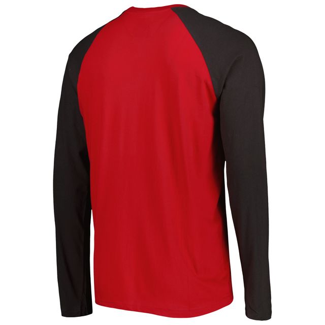 T-shirt à manches longues raglan Current Tampa Bay Buccaneers New Era rouge pour homme