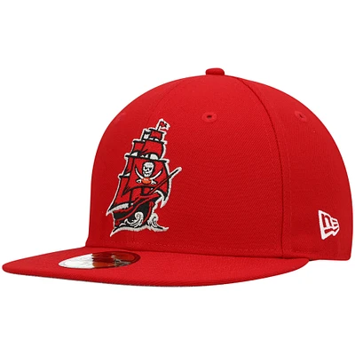 Casquette ajustée New Era Tampa Bay Buccaneers Omaha 59FIFTY rouge pour homme
