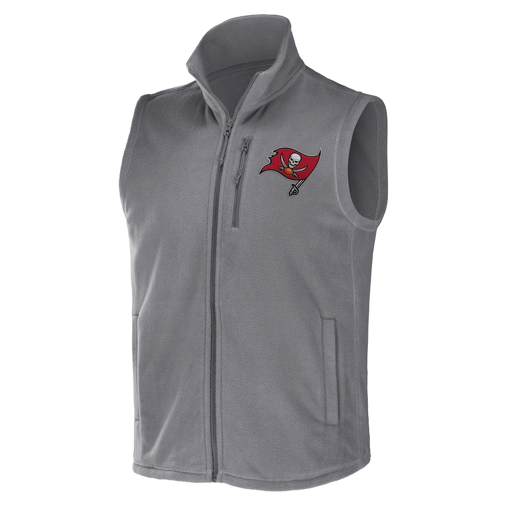 Men's NFL x Darius Rucker Collection by Fanatics Gray Tampa Bay Buccaneers Polar Fleece Full-Zip Vest