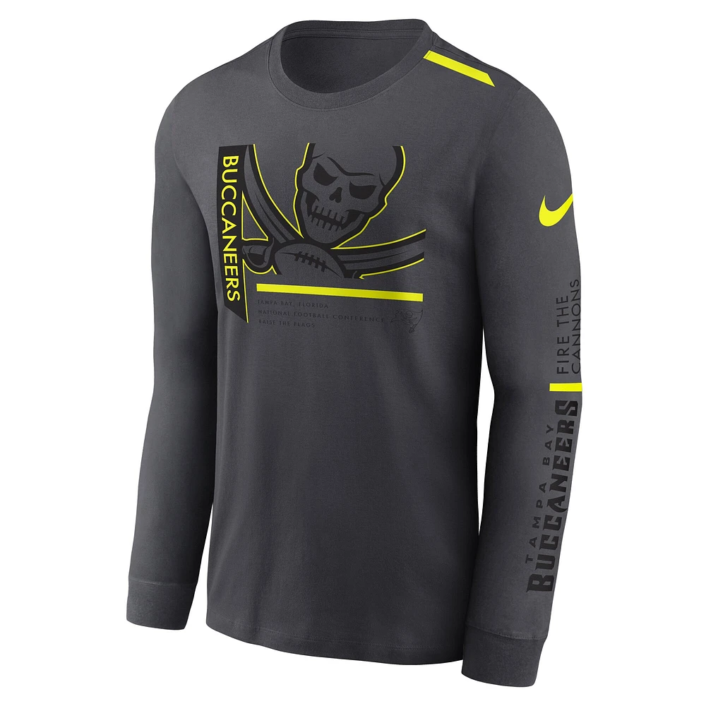 Men's Nike Anthracite Tampa Bay Buccaneers Volt Performance Long Sleeve T-Shirt