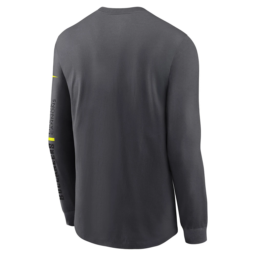 Men's Nike Anthracite Tampa Bay Buccaneers Volt Performance Long Sleeve T-Shirt