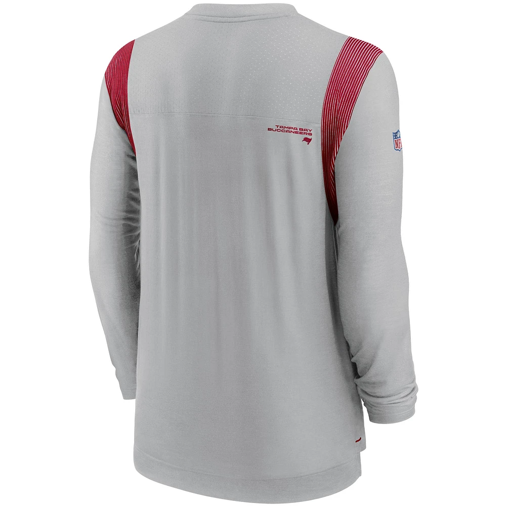 Men's Nike Gray Tampa Bay Buccaneers Sideline Player UV Performance Long Sleeve T-Shirt