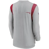 Men's Nike Gray Tampa Bay Buccaneers Sideline Player UV Performance Long Sleeve T-Shirt
