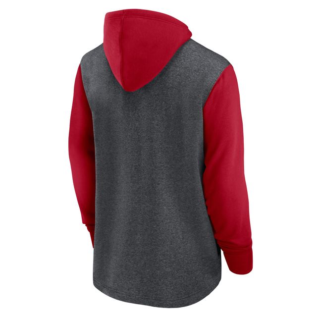 Sweat à capuche Legacy Fan Gear des Tampa Bay Buccaneers Nike pour homme, anthracite chiné/rouge