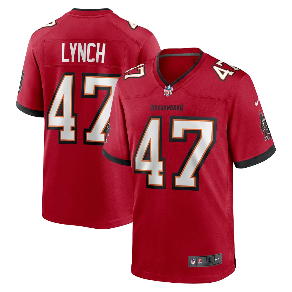 Maillot de match joueur retraité Nike John Lynch pour hommes des Tampa Bay Buccaneers, rouge