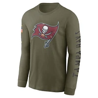 Men's Nike Olive Tampa Bay Buccaneers 2022 Salute To Service - Team Logo Long Sleeve T-Shirt