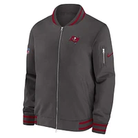 Men's Nike  Pewter Tampa Bay Buccaneers Coach Full-Zip Bomber Jacket