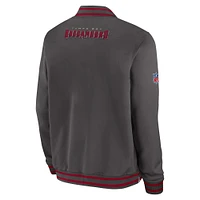 Men's Nike  Pewter Tampa Bay Buccaneers Coach Full-Zip Bomber Jacket