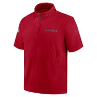 Men's Nike Red Tampa Bay Buccaneers 2024 Sideline Coach Short Sleeve Half-Zip Hoodie Jacket