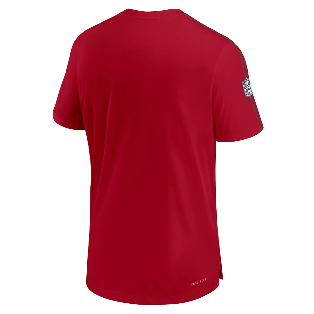 Men's Nike Red Tampa Bay Buccaneers 2024 Sideline Coach UV Performance T-Shirt