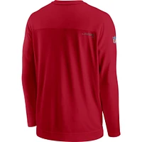 Men's Nike Red Tampa Bay Buccaneers Sideline Coaches Performance Long Sleeve V-Neck T-Shirt