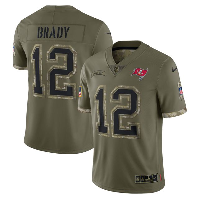 Homme Nike Tom Brady Olive Tampa Bay Buccaneers 2022 Salute To Service - Maillot de joueur limité