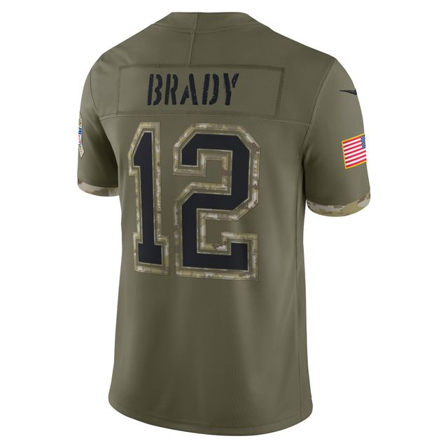 Homme Nike Tom Brady Olive Tampa Bay Buccaneers 2022 Salute To Service - Maillot de joueur limité