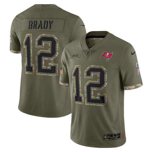 Homme Nike Tom Brady Olive Tampa Bay Buccaneers 2022 Salute To Service - Maillot de joueur limité