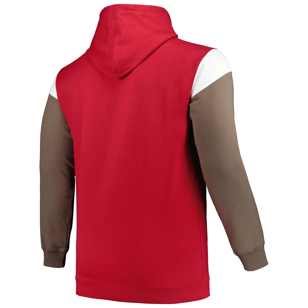 Men's Profile Red Tampa Bay Buccaneers Big & Tall Trench Battle Pullover Hoodie