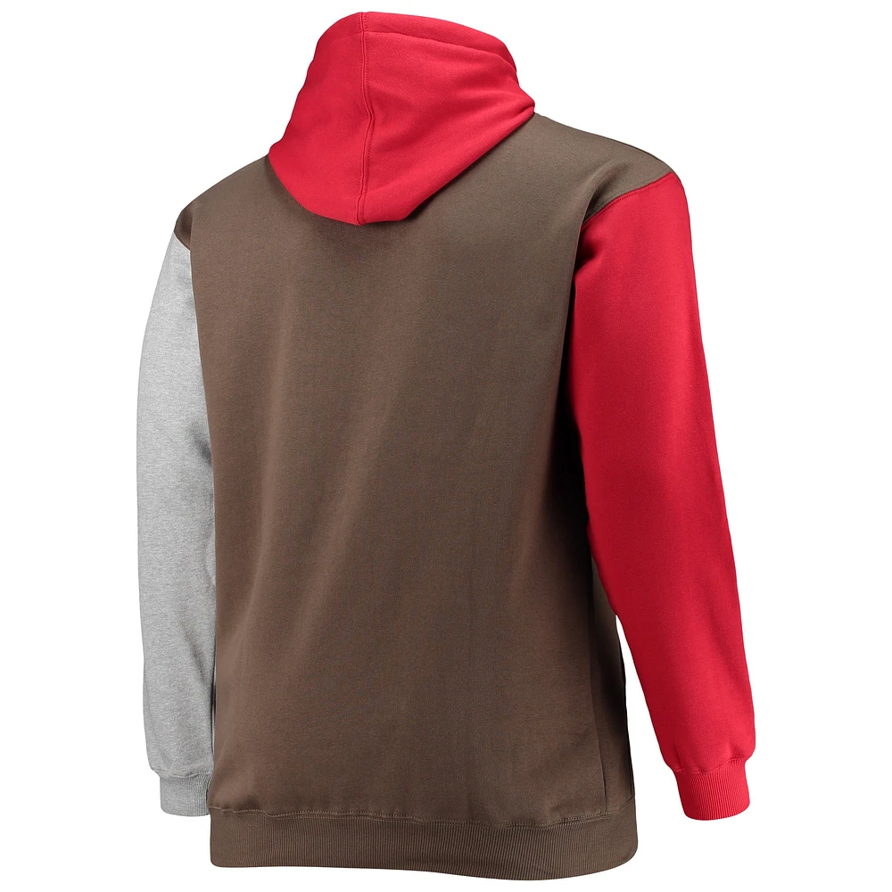 Men's Red/Black Tampa Bay Buccaneers Big & Tall Pullover Hoodie