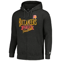 Men's Starter Charcoal Tampa Bay Buccaneers Gridiron Classics Post Season Full-Zip Hoodie