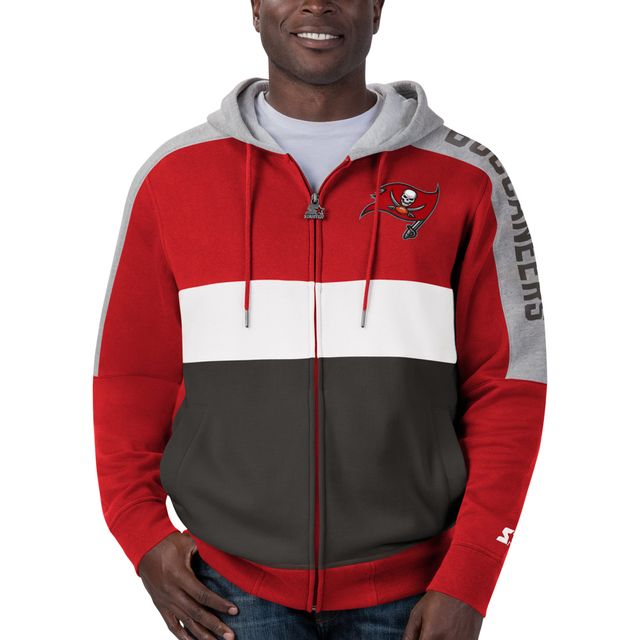 Hommes Starter Red Tampa Bay Buccaneers Playoff - Veste à capuche entièrement zippée