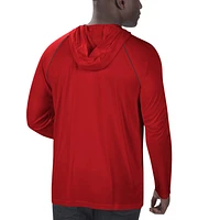Men's Starter Red Tampa Bay Buccaneers Raglan Long Sleeve Hoodie T-Shirt