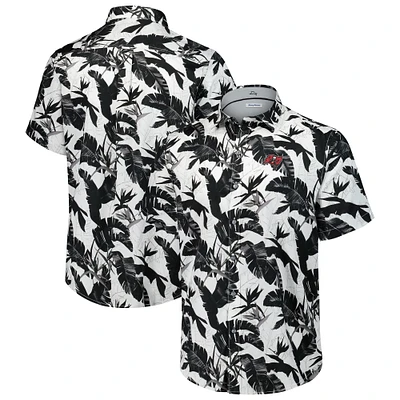 Chemise boutonnée noire Tommy Bahama pour homme des Buccaneers de Tampa Bay Sunnyvale Blooms Camp