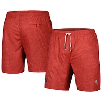 Short de bain pour homme Tommy Bahama Red Tampa Bay Buccaneers Naples Layered Leaves